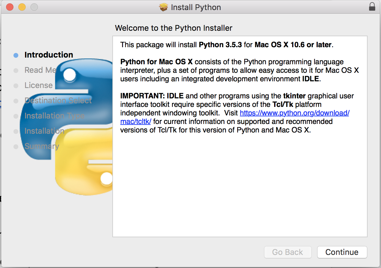 install python on mac osx